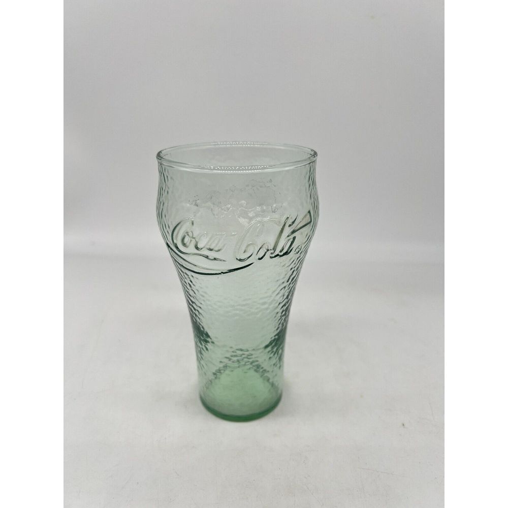 Vintage Coca Cola Coke Green Pebble Glass Cup Textured 6" - #197